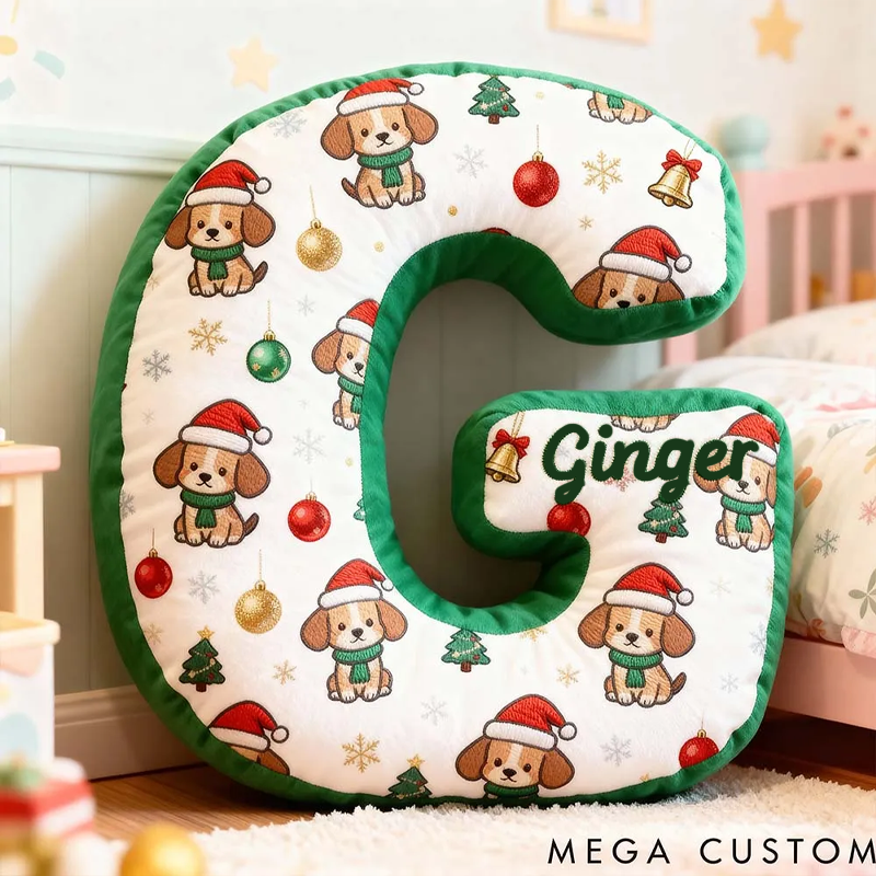 Personalized Dog Lover Funny Christmas Santa Hat Dog Graphic 3D Print Pillow