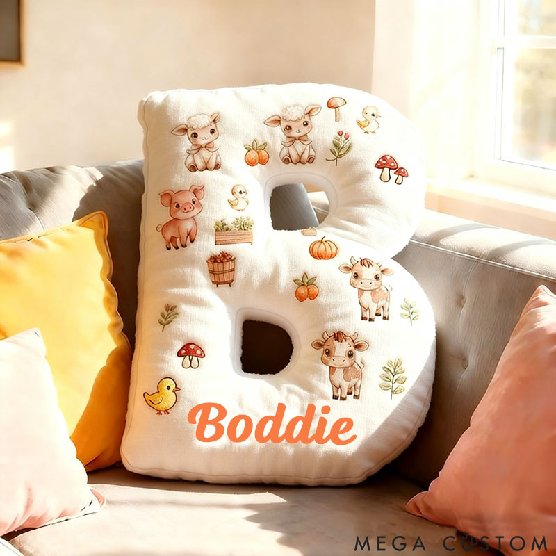 Personalized Pet Lover Animal Letter Pillow with Custom Name Pillow Graphic 3D Print