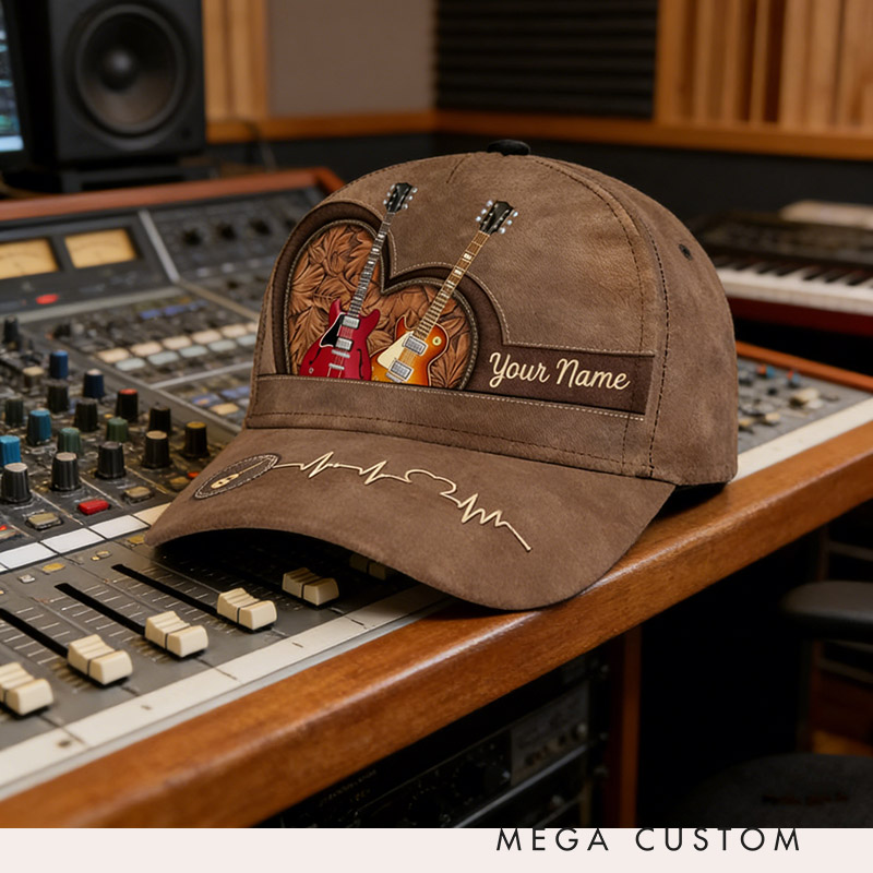 Personalized Name Baseball Cap for Music Lover Perfect Music Lovers Guitar Lovers Custom Gift Hat With Unique Design Lover Guitar