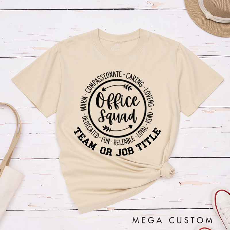 Personalized Office Squad Minimalist Design T-Shirt for Coworkers Thoughtful Gift Teamwork Gifts