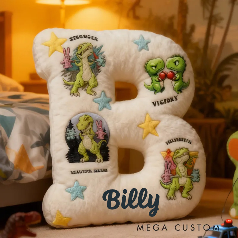 Personalized Dino Lifting Letter Pillow Graphic 3D Print Trainer Fitness Planner Decoration Letter Pillow Exercise Sport Gym Sublimation Design Lift Heavy Shit Gym Rat Weightlifting Pillow for Kids Gym Lovers