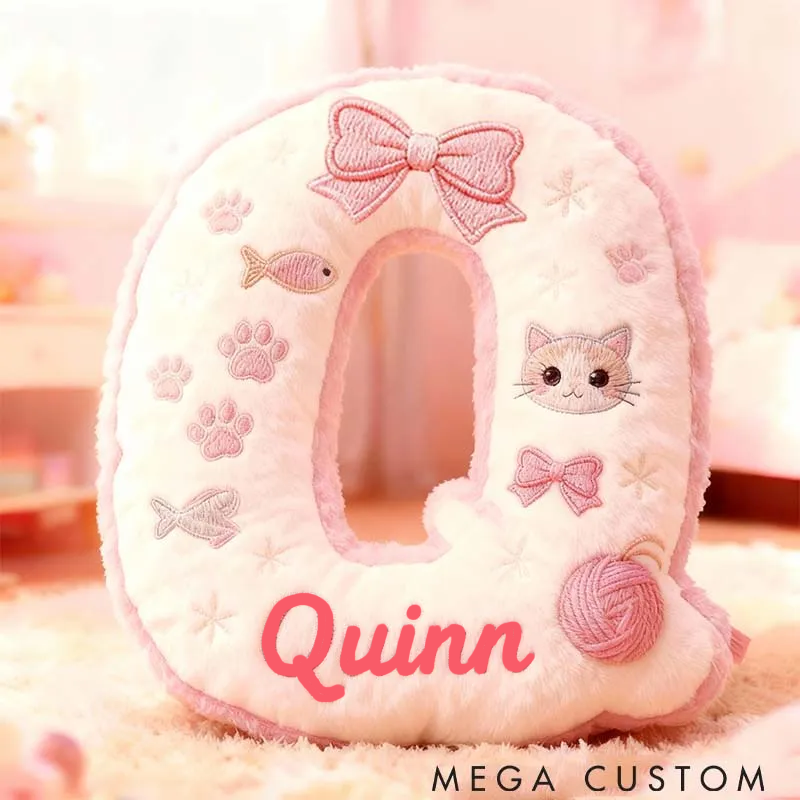 Personalized Cat Lover Cat Planet Letter Pillow Graphic 3D Print Pillow