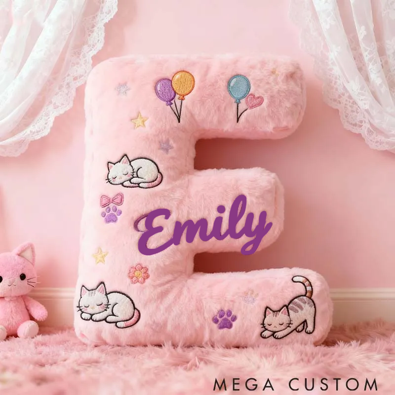 Personalized Cat Lover Magic Cat Letter Pillow Graphic 3D Print Pillow