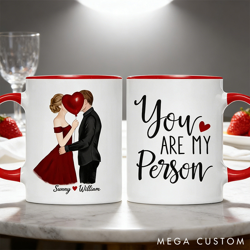 Personalized Kissing Couple You Are My Person Mug Valentine Gift for Wife Romantic Coffee Mug for husband Valentine Mug for Her Him