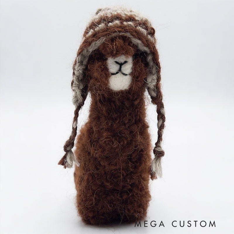 Needle Felted Llama Ornament Miniature Alpaca Gift