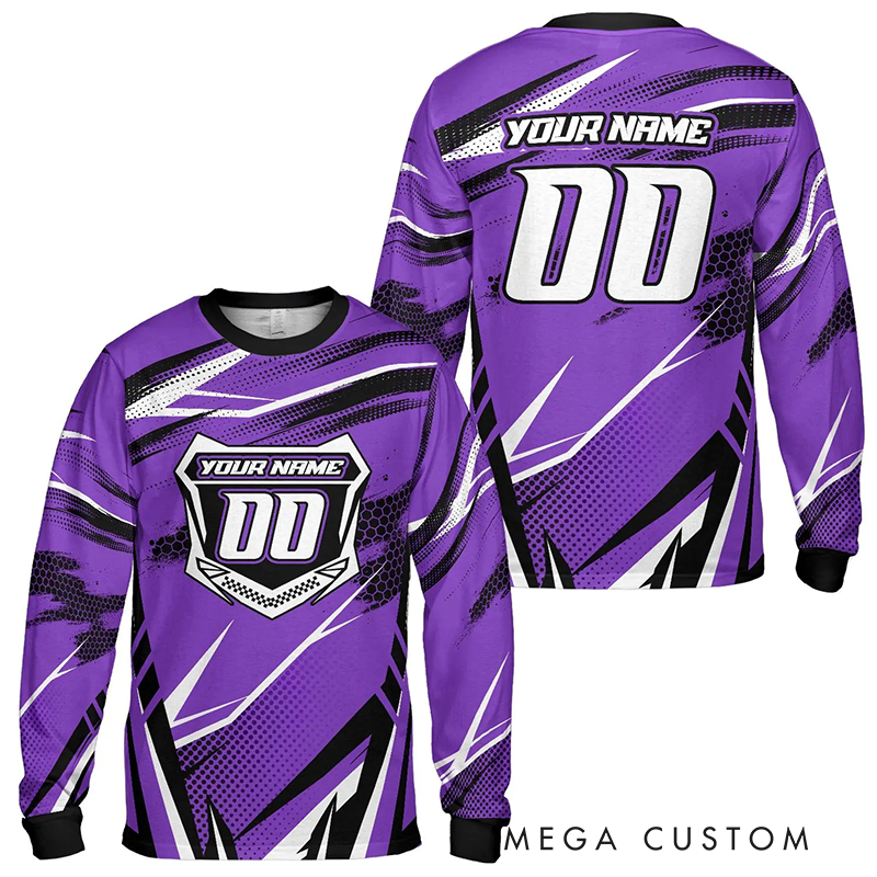Personalized Name Number Motocross Jersey Dirt Bike Long Sleeve Shirt Gift for Motocross Riders