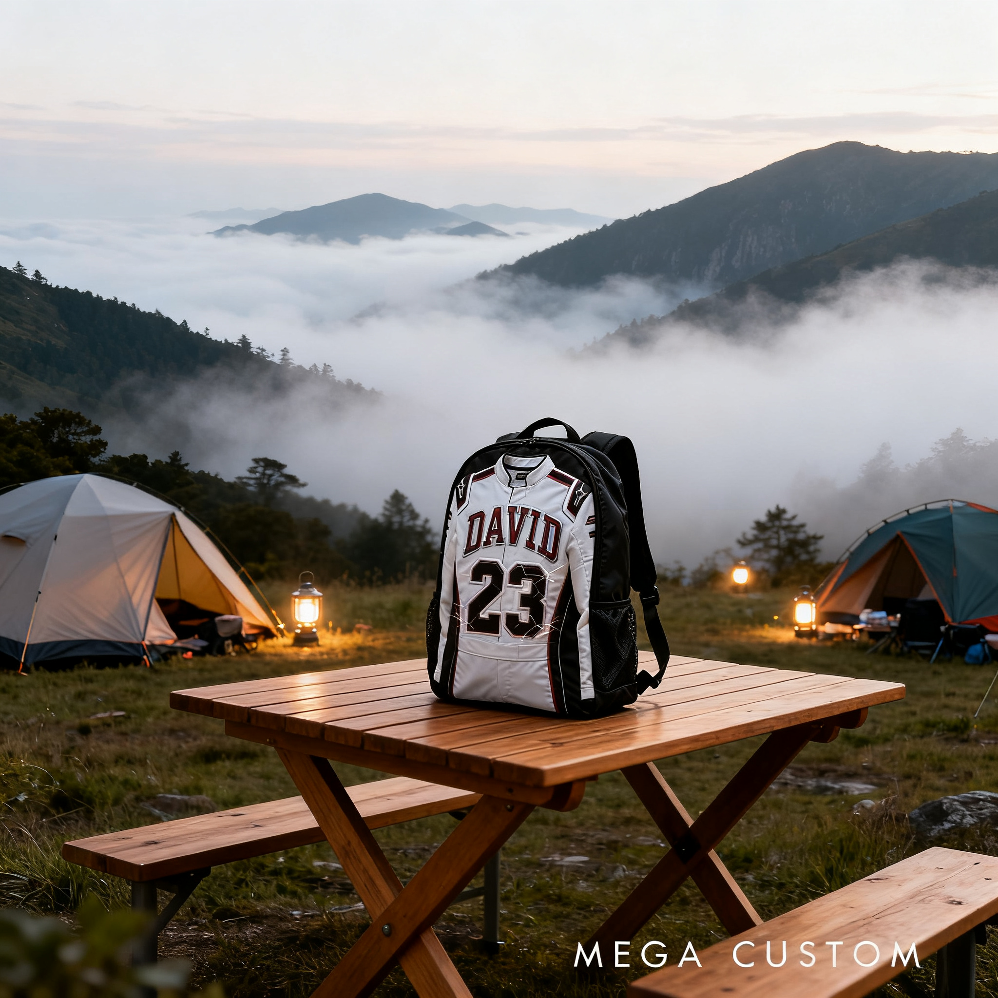 Personalized Racing Jacket Style Backpack Custom Name and Number Sports Bag Gift for Car and Racing Lovers