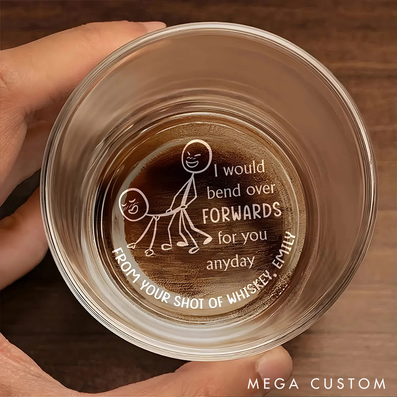 Personalized Couple Engraved Whiskey Glass I Would Bend Over Forwards for You Anyday Valentines Gift for Husband Boyfriend Romantics Gift for Him