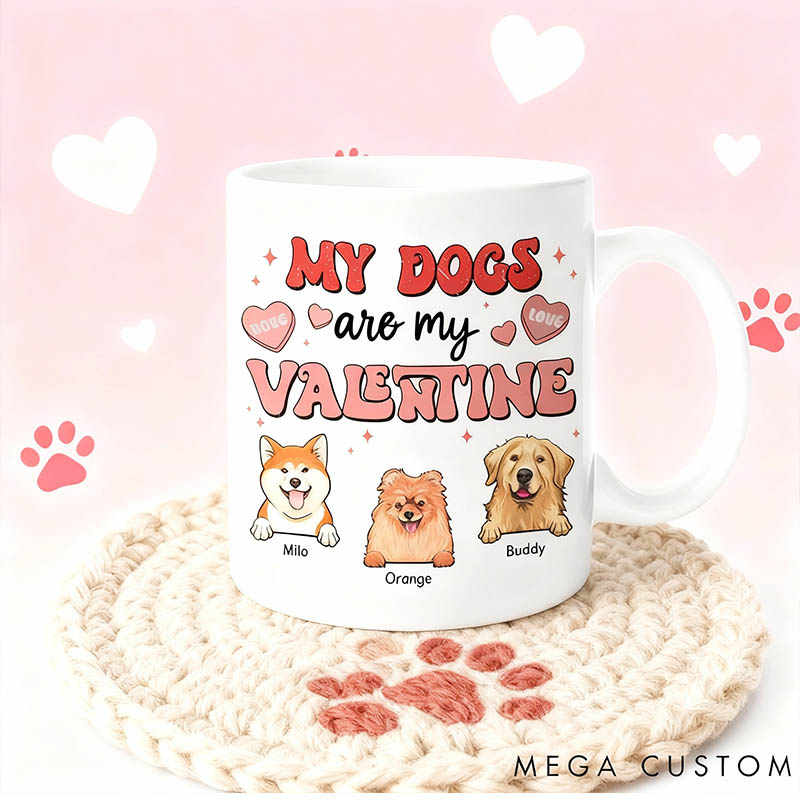Personalized Dog Lover My Pets are My Valentine Mug