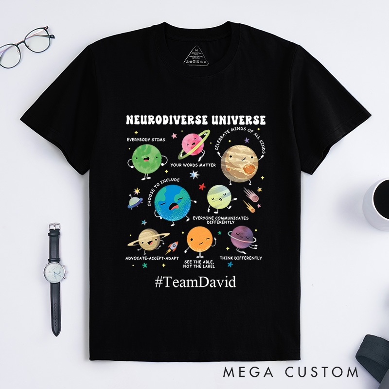 Personalized Neurodiverse Universe Celebrating Diversity And Inclusion T-Shirt  