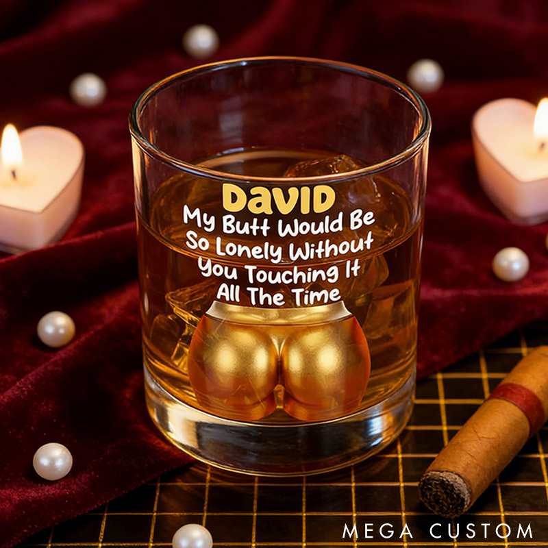 Personalized 3D-Like Naughty Couple Whiskey Glass Humor Whiskey Glass Valentine‘s Day Gift for Husband Boyfriend Romantics Gift for Him