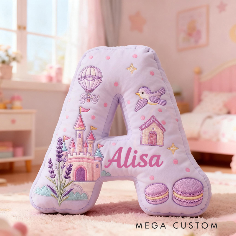 Personalized Purple Butterfly Star Lavender Letter Initial Custom Name Soft Decorative Gift Cozy Girls Room Sweet Alphabet Graphic 3D Print Pillow