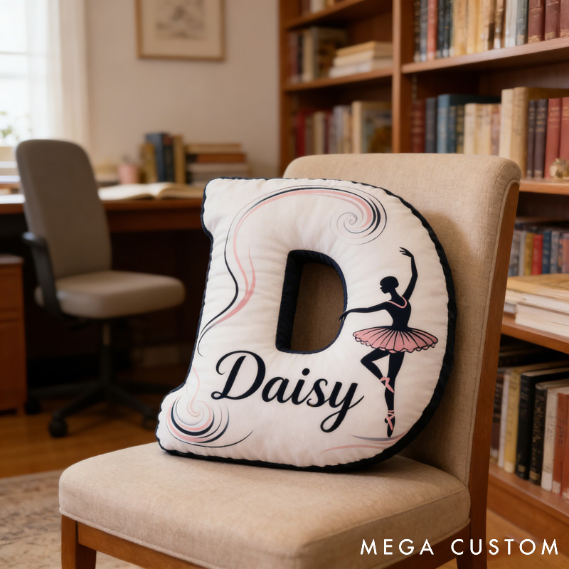 Personalized Ballet Dancers Pillow with Name Soft Stuffed Toy for Kids and Ballet Dancer Unique Decorative Cushion for Girls' Room
