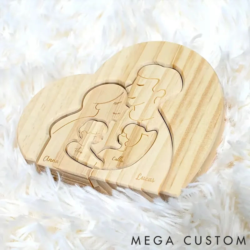 Personalized Wooden Puzzle Family is the Harbor of the Soul Customized Name