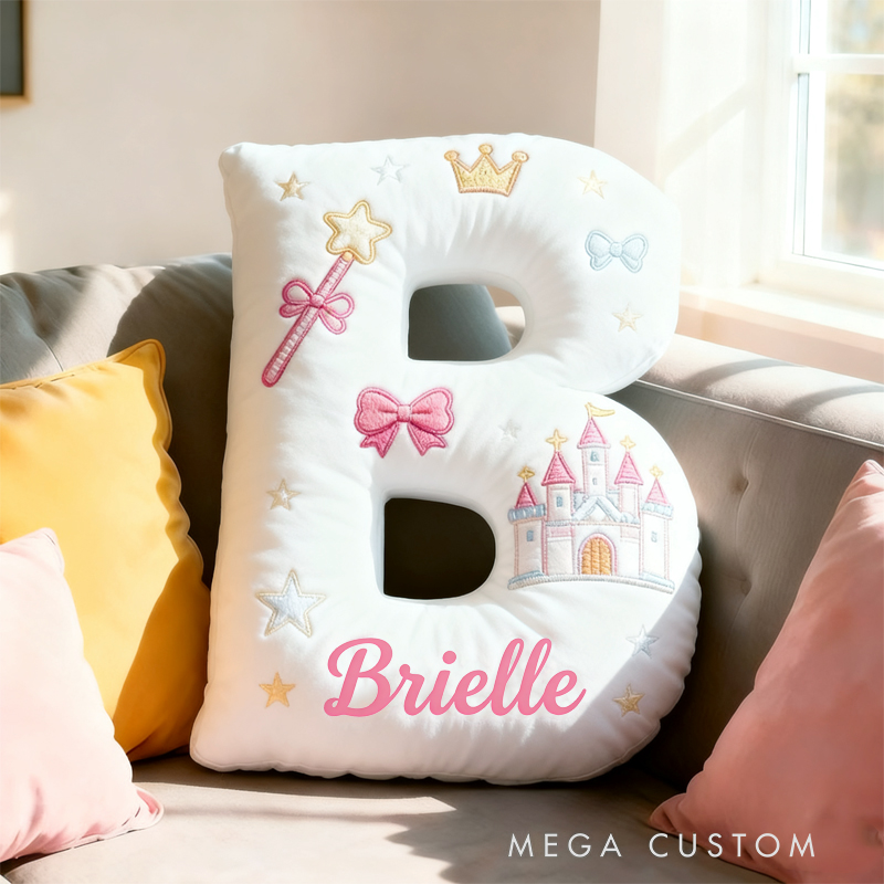 Personalized Pink Dream Castle with Name Graphic 3D Print Pillow Christmas Gift for Kids 