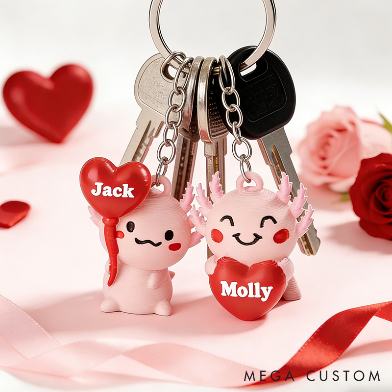 Personalized 3D Printed Couple Keychain-Valentines Day-Valentines Gift-Gift for couple-Gift for Her