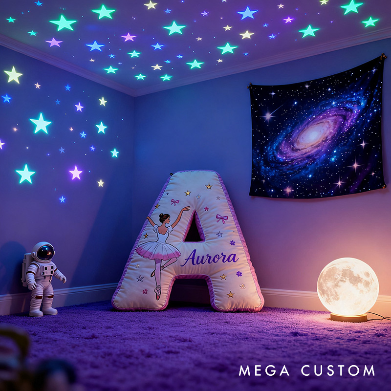 Personalized Ballet Dancers Cartoon Letter Pillow with Name Soft Stuffed Toy for Kids and Ballet Dancer Unique Decorative Cushion for Girls' Room