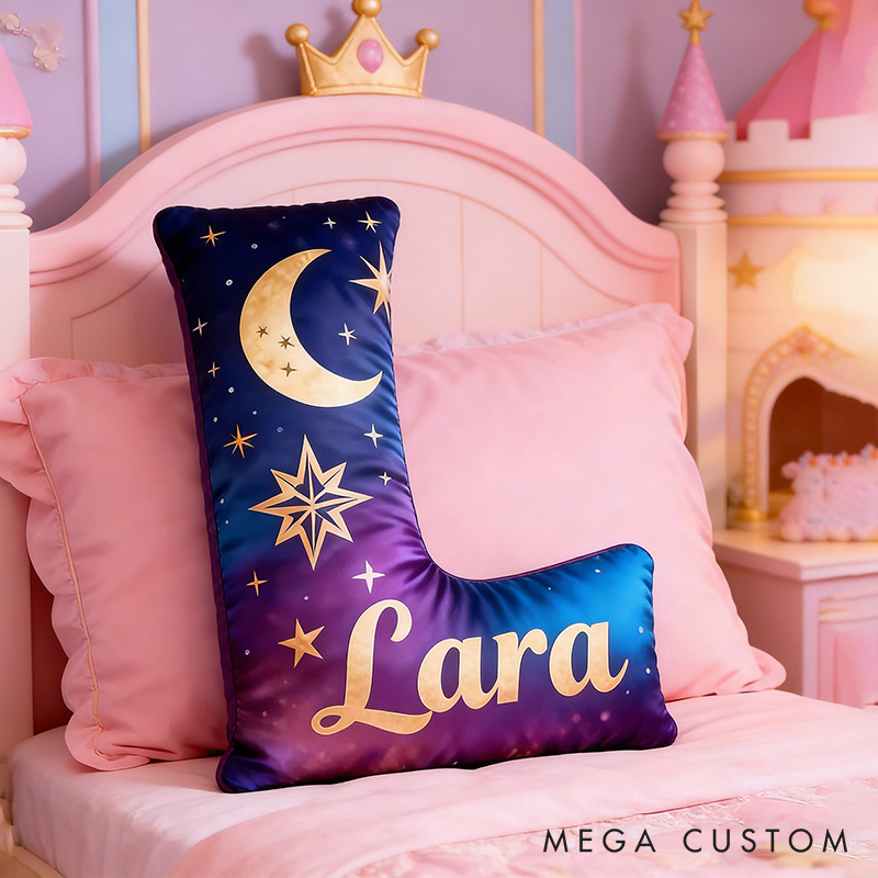 Personalized Cartoon Magic Letter Pillow with Name Soft Stuffed Toy for Kids Unique Decorative Cushion for Room