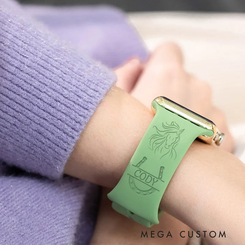 Customized Horse Horseshoe Silicone Watch Band for Riding Lovers