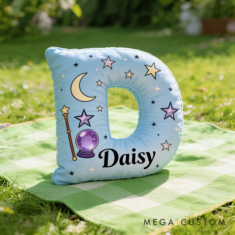 Personalized Cartoon Magic Letter Pillow with Your Name Soft Stuffed Toy for Kids Unique Decorative Cushion for Room