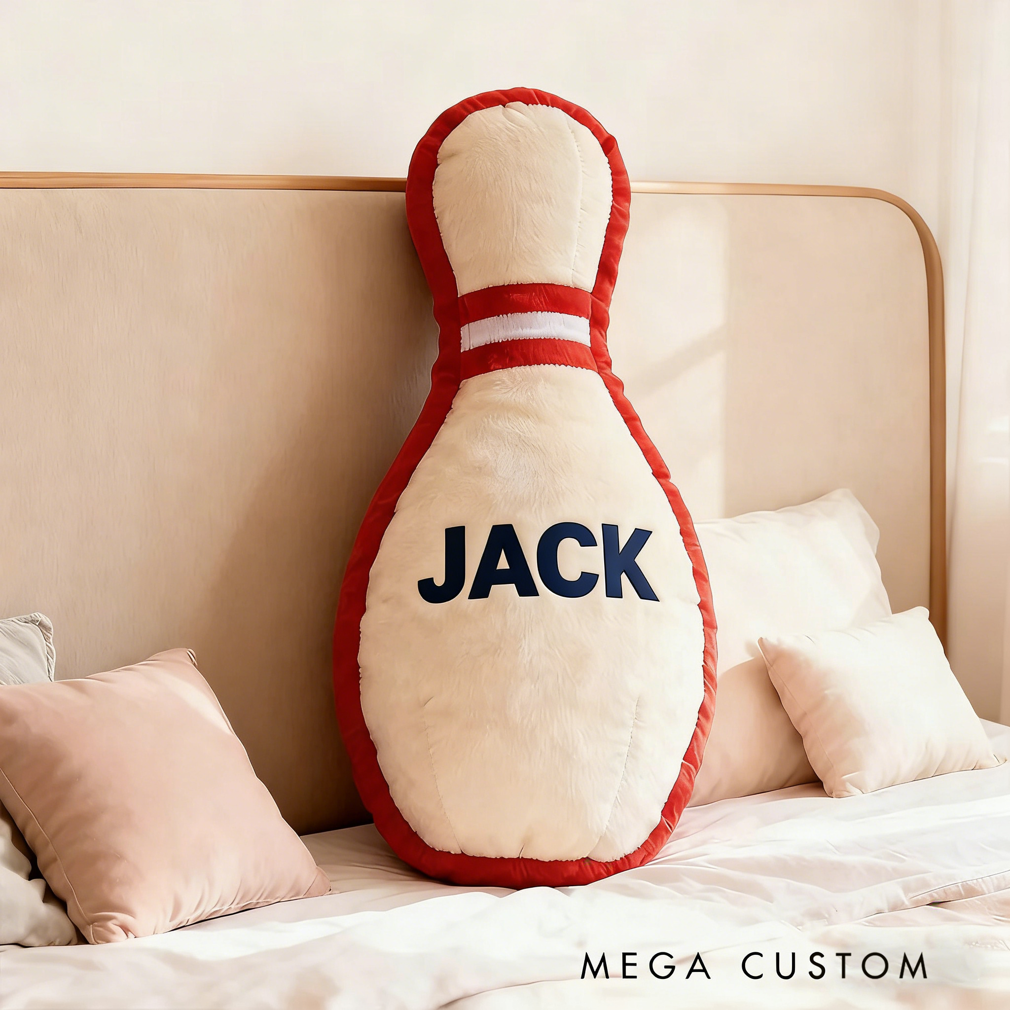 Personalized Bowling Pin Pillow with Custom Name Fun and Striking Decor for Bowling Lovers