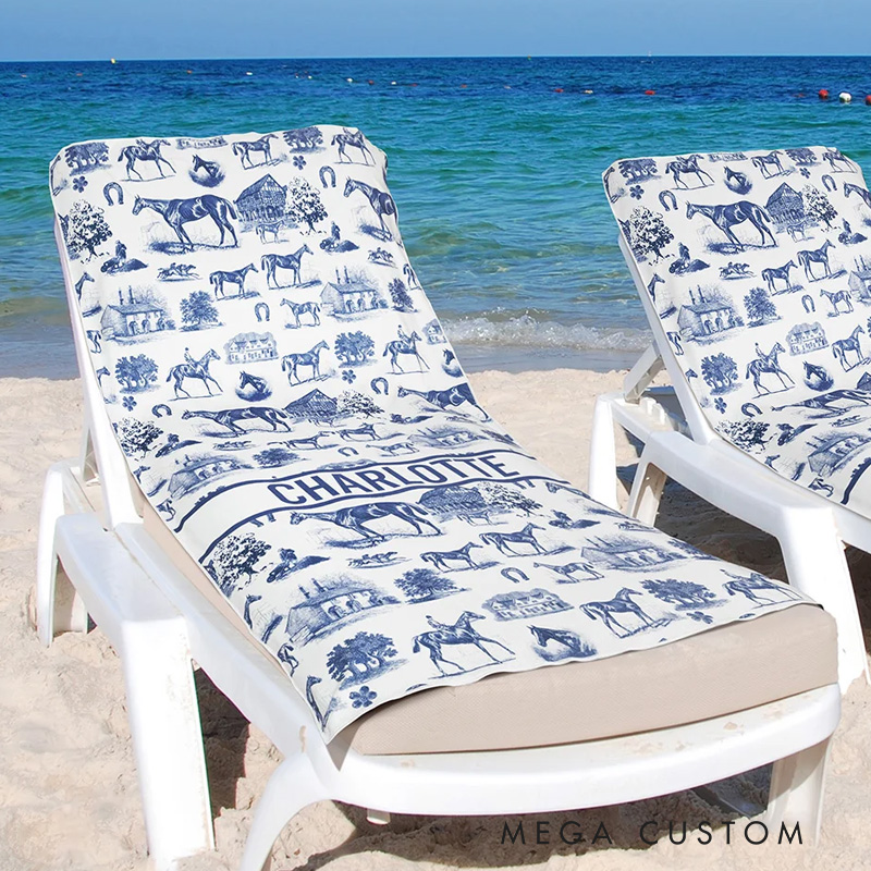 Personalized Horse Theme Soft Quick Dry Sport Towel Beach Towel with Text Gym Pool Essentials Birthday Gift for Equestrian Enthusiasts Riding Lovers