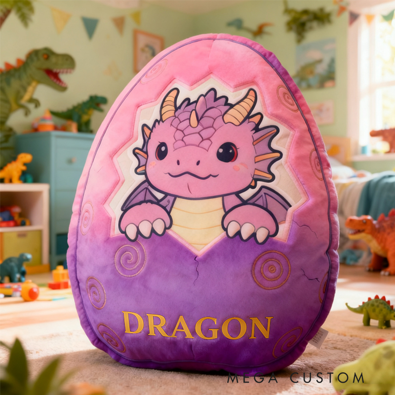 Personalized Dragon Egg with Name Graphic 3D Print Pillow Christmas Gift for Kids Birthday Gift