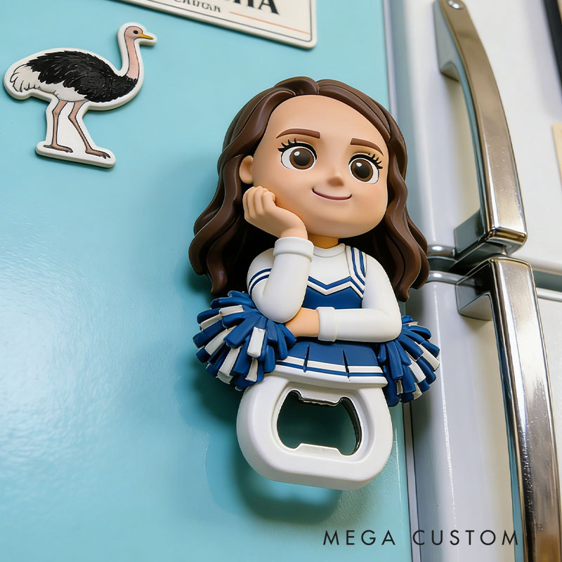 Personalized Cheerleader 3D Face Bottle Opener Bachelorette Parties & Bar Decor