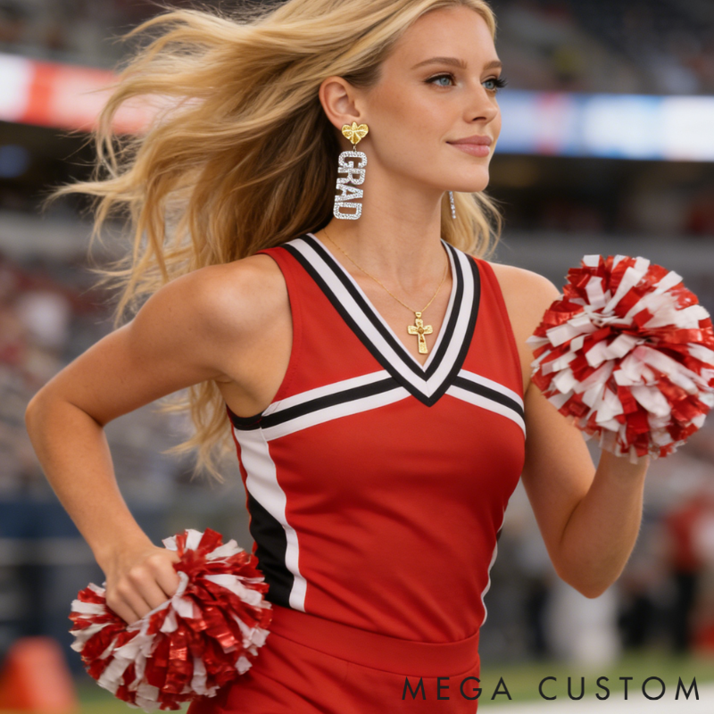 Personalized Acrylic Basketball Heart Earrings with Custom Name and Number