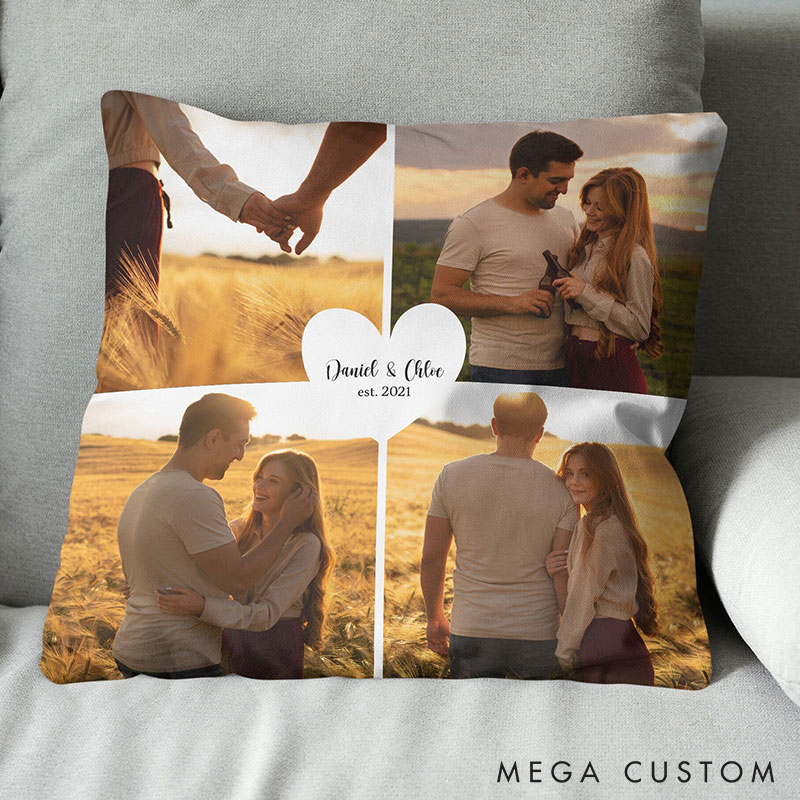 Personalized Couple Custom Photo Throw Pillow Home Pillow Valentine's Day gift for Husband Wife Romantics Anniversary Gift for Him Her