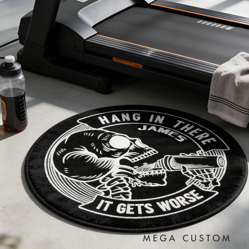 Personalized Gym Rat Funny Rug  Doormat and Workout Transform Gym Space with Custom Name Powerlifting Gift Funny Fitness for Fitness Gym Owner Lovers