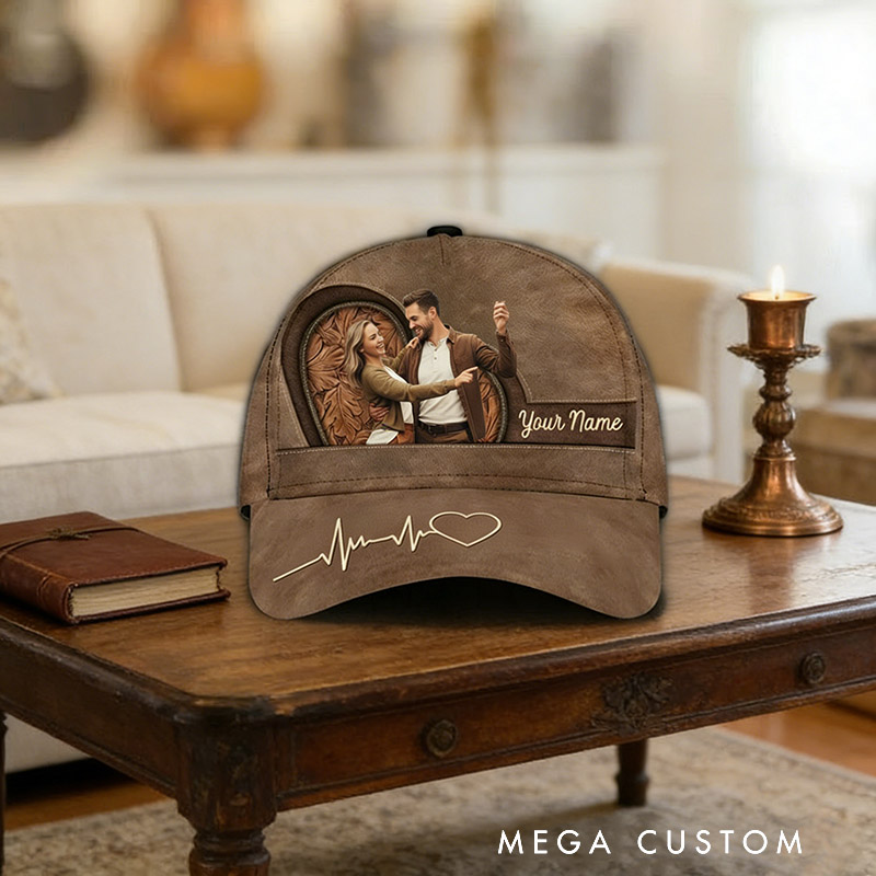 Personalized Name and Photo Baseball Cap for Lover Family Perfect Couple Dance Lovers Custom Gift Hat with Unique Design for Valentine's Day Anniversary
