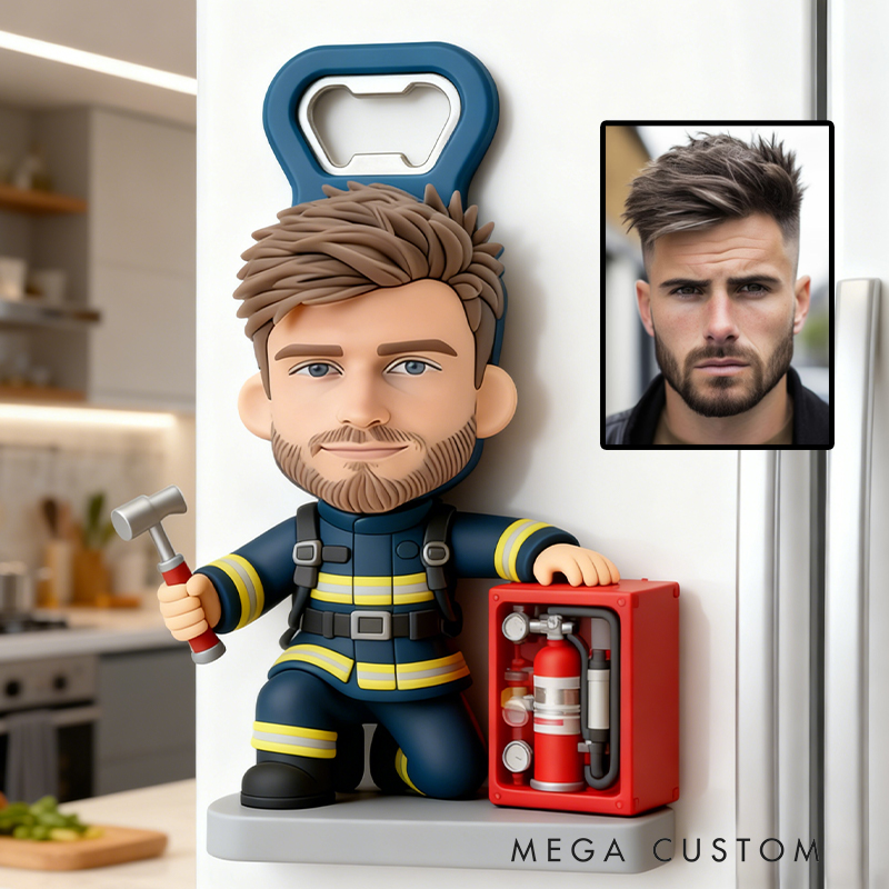 Personalized Firefighter Bottle Opener a Unique Gift for Every Firefighting Enthusiast and Collector