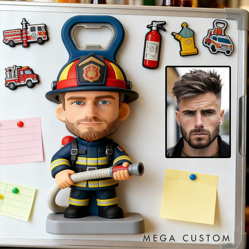 Personalized Firefighter Equipment Bottle Opener a Fun and Functional Gift for Firefighting Enthusiasts