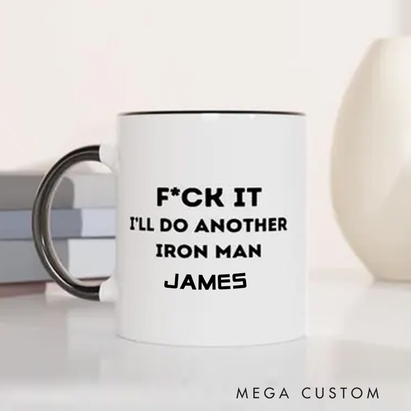 Personalized Funny Man Mug with Funny Triathlon Mug Gift for Fitness Enthusiasts Bodybuilders and Gym Lovers