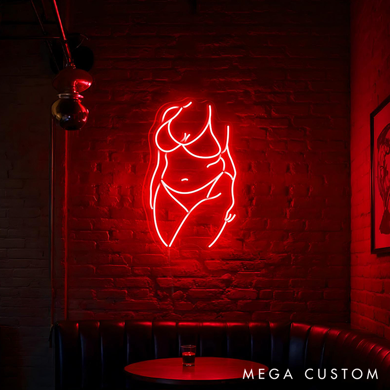 Personalized Body Neon Sign Photo Woman Body Neon Sign Girl Body Neon Sign Valentine's Gift For Her