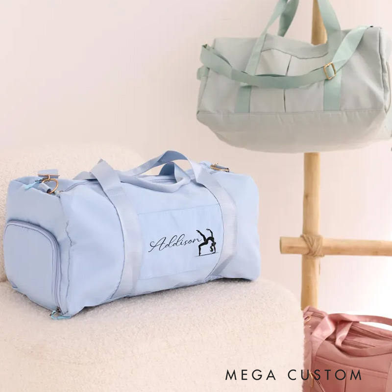 Personalized Gymnastics  Duffle Bag Name Gym Bag Initial Gym Bag Overnight Bag Birthday Christmas Gift for Fitness Lovers