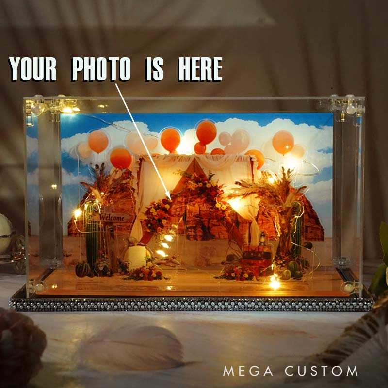Personalized Western-themed Wedding Miniature Landscape DIY Acrylic Standee Wedding Anniversary Gift