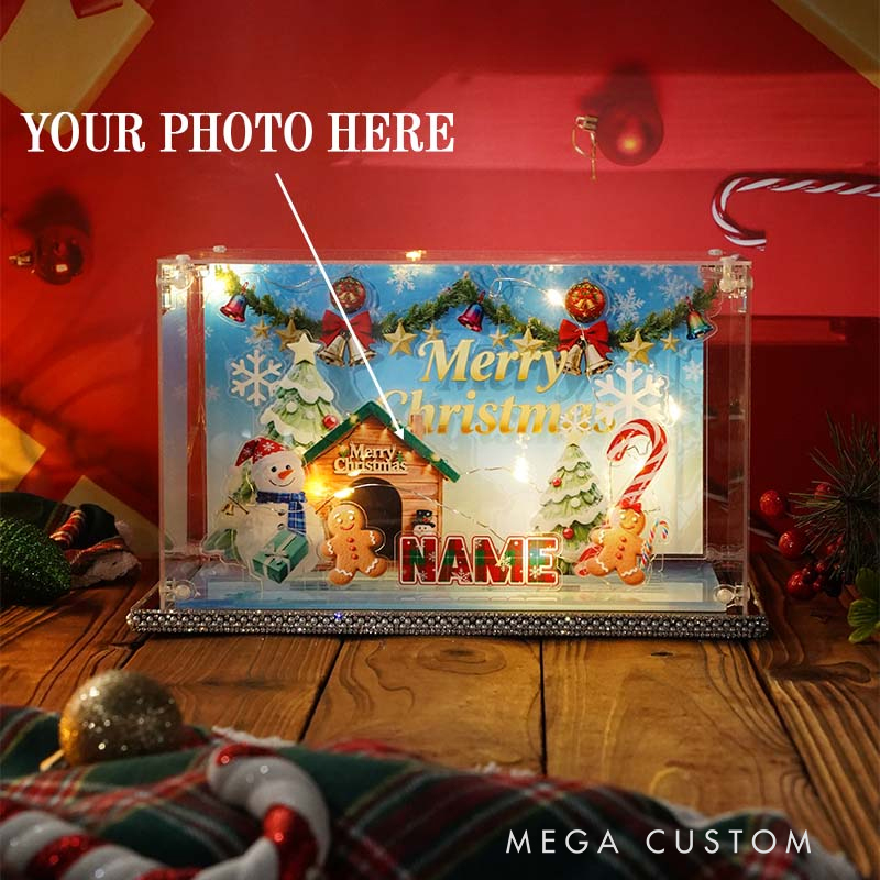Personalized 3D Acrylic Multi-layer Decorative Photo with Your Pet for Christmas