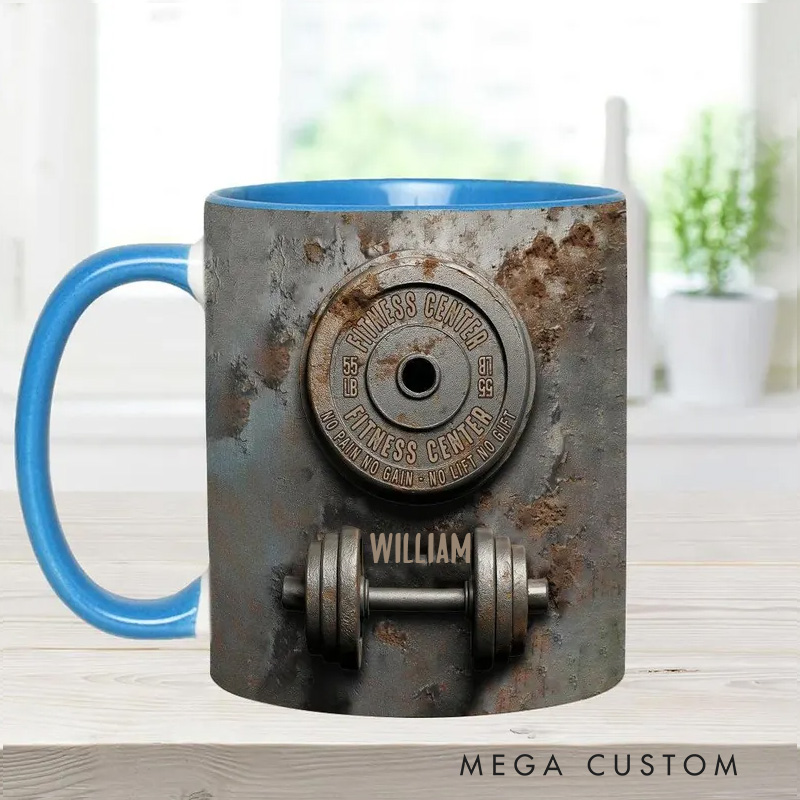 Personalized No Pain No Gain Mug with Funny Triathlon Mug Gift for Fitness Enthusiasts Bodybuilders and Gym Lovers