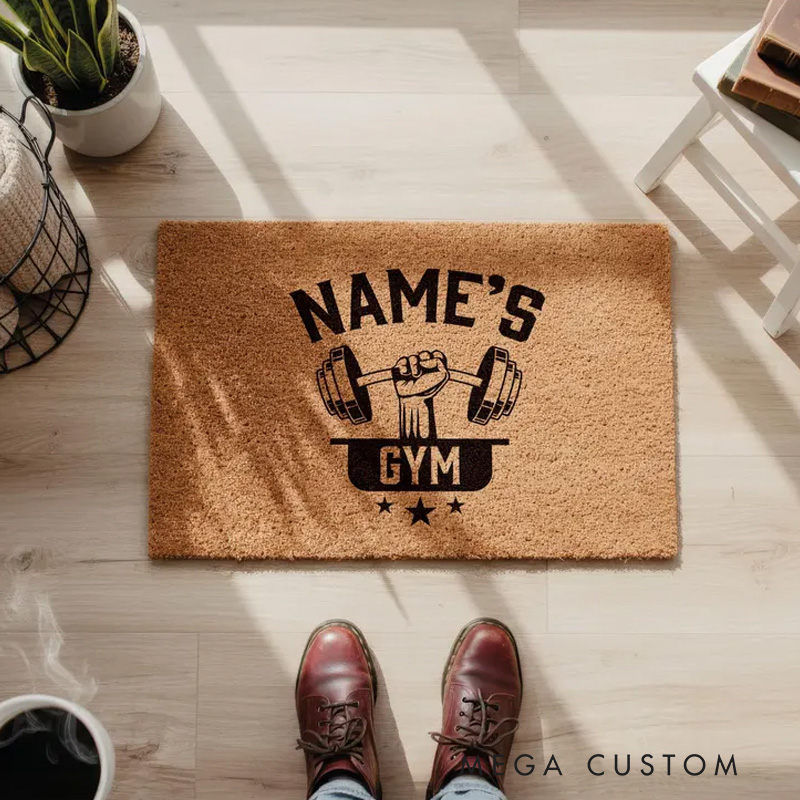 Personalized Gym Fitness Doormat Floor Mat Welcome Mat Enthusiasts Gift for Gym Lover