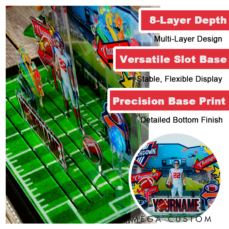 Personalized Football Acrylic Micro Landscape Ornaments DIY Handmade Gifts