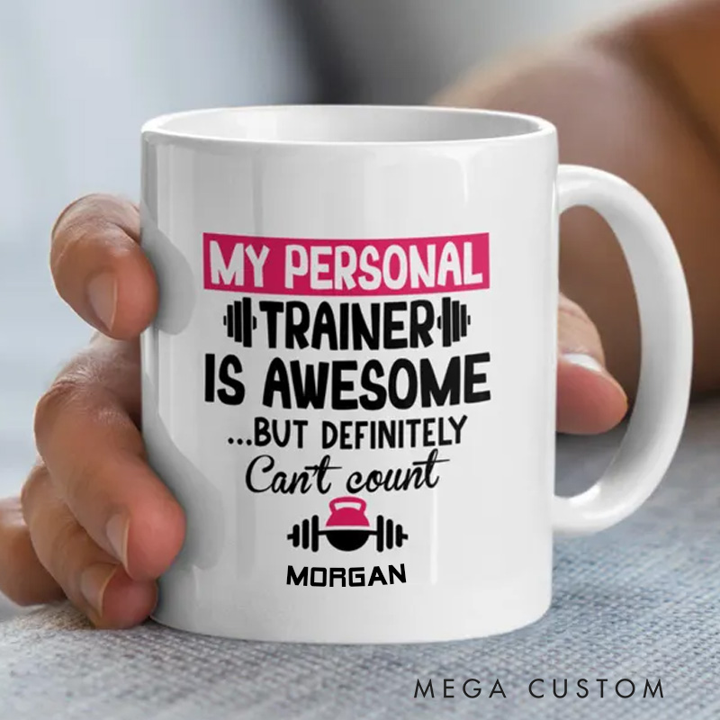 Personalized Funny Personal Trainer Mug Ceramic Coffee Cup Running Exercise Humor Workout Present Exercise Lover Gift for Gym Lover