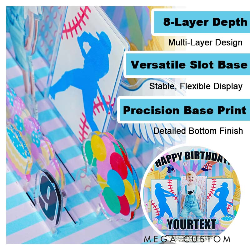 Personalized Baseball Birthday Acrylic Micro Landscape Customized Ornaments DIY Birthday Gift