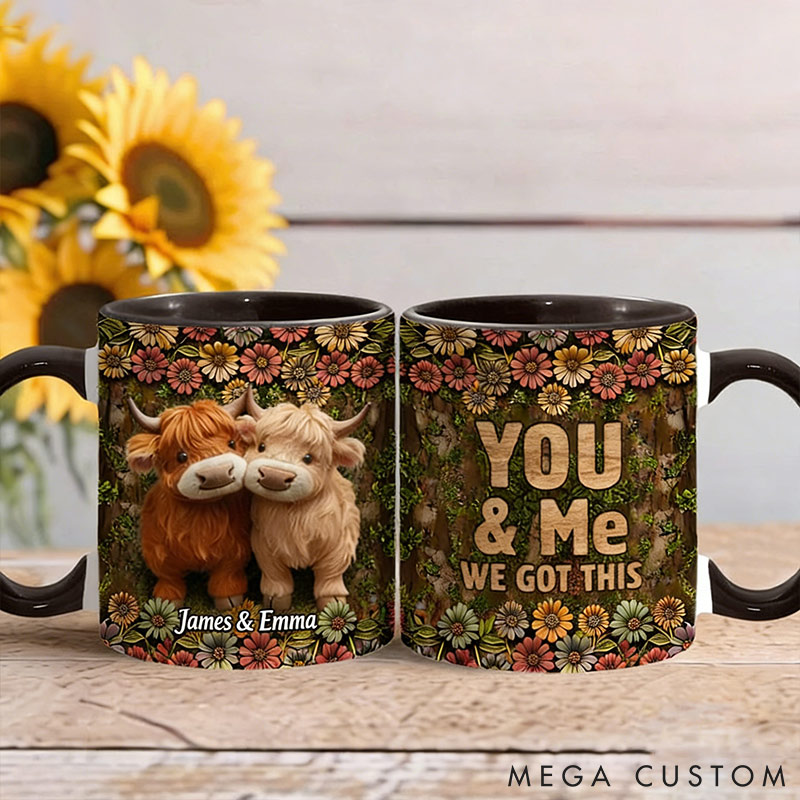 Personalized Couple You&Me We Got This Mug Highland Cow Mug Valentine Gift for Wife Romantic Coffee Mug for husband Valentine Mug for Her Him