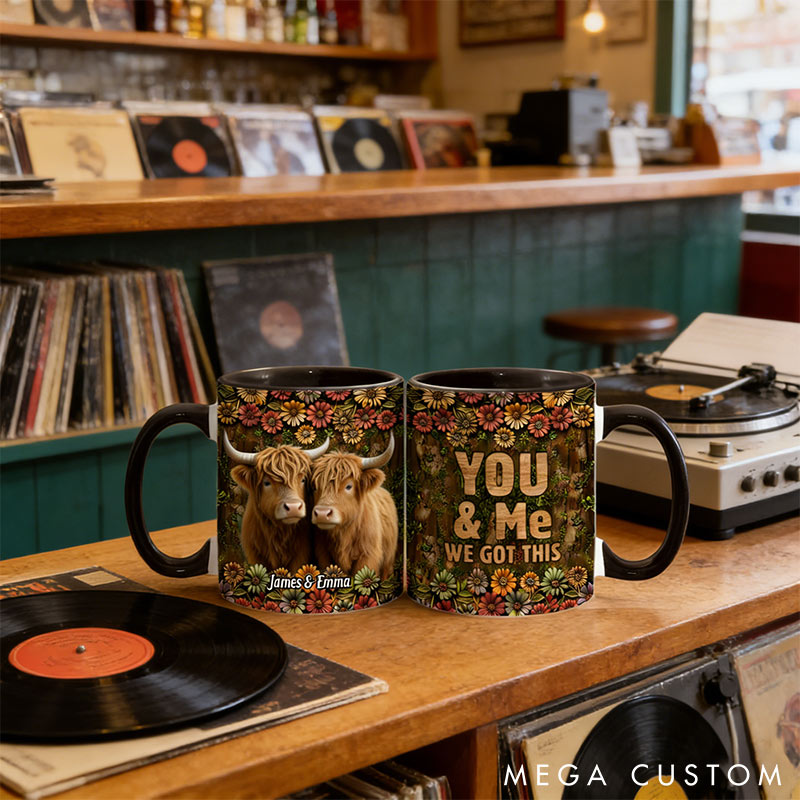 Personalized Couple You&Me We Got This Mug Highland Cow Mug Valentine Gift for Wife Romantic Coffee Mug for husband Valentine Mug for Her Him