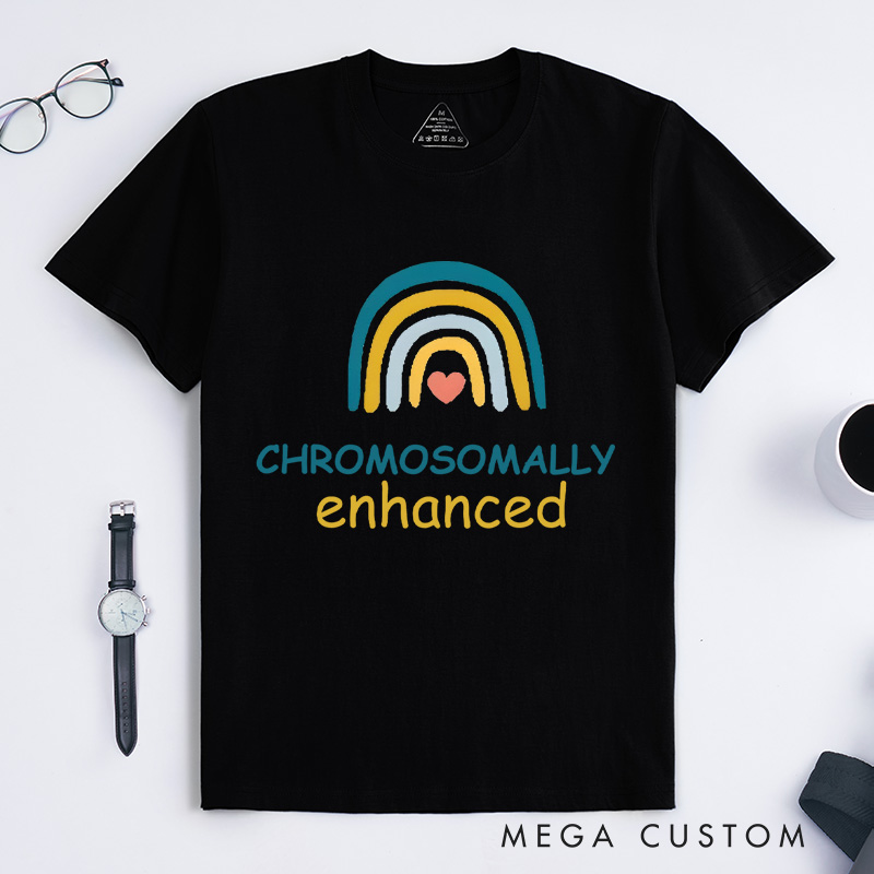 Personalized Chromosomally Enhanced Rainbow Design Supporting Down Syndrome Awareness and Inclusion T-shirt