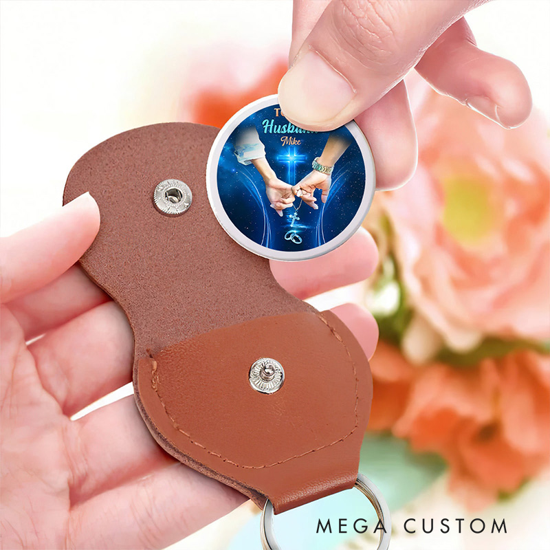 Personalized Meeting you was Fate Leather Pocket Hug Keychain with Custom Name Religious Gift Valentine's Gift Wedding Gift for Couple