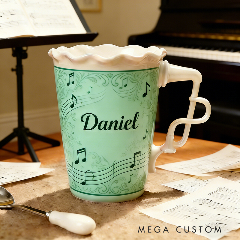 Personalized Music Notes Ceramic Cup a Charming Gift for Any Music Enthusiast
