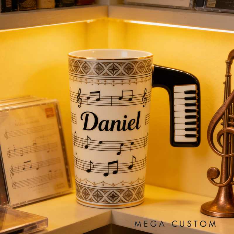 Personalized Piano Keys Coffee Cup a Unique Way to Celebrate Your Love for Music